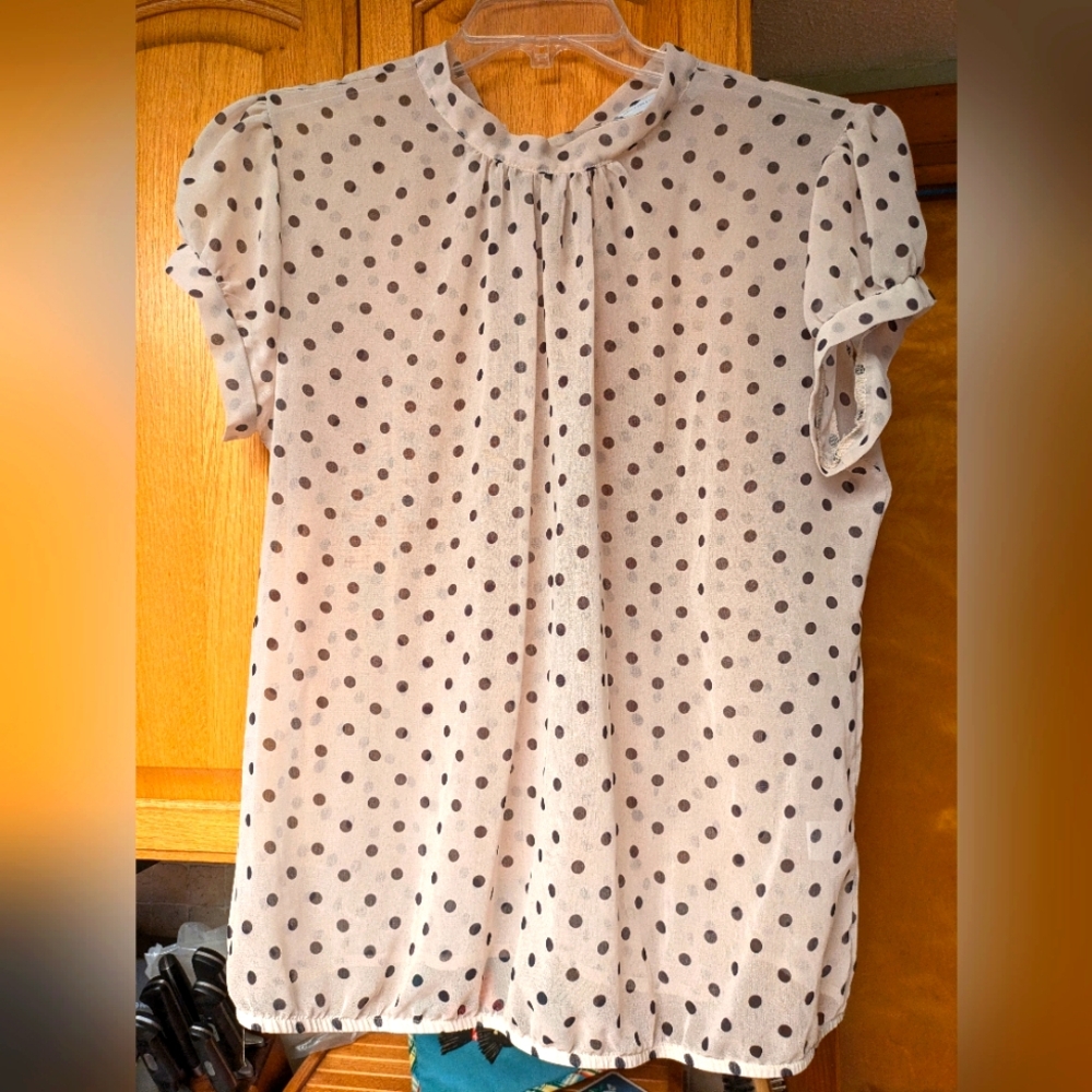 EUC NY&Co Polka Dot top sz L